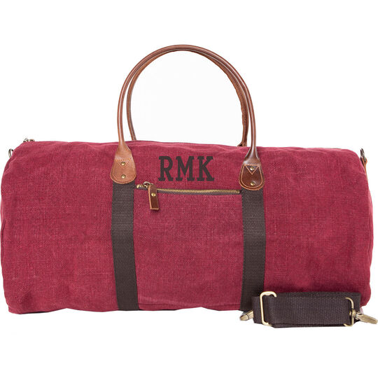 Personalized Jute Round Duffle